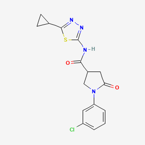 molecular formula C16H15ClN4O2S B11011671 1-(3-chlorophenyl)-N-(5-cyclopropyl-1,3,4-thiadiazol-2-yl)-5-oxopyrrolidine-3-carboxamide 