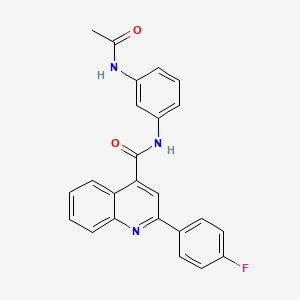 molecular formula C24H18FN3O2 B11011686 N-[3-(acetylamino)phenyl]-2-(4-fluorophenyl)quinoline-4-carboxamide 