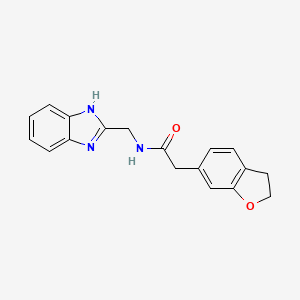 molecular formula C18H17N3O2 B11011702 N-(1H-benzimidazol-2-ylmethyl)-2-(2,3-dihydro-1-benzofuran-6-yl)acetamide 