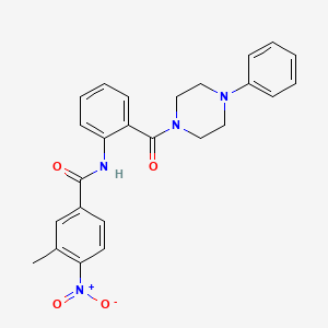 molecular formula C25H24N4O4 B11011717 3-methyl-4-nitro-N-{2-[(4-phenylpiperazin-1-yl)carbonyl]phenyl}benzamide 