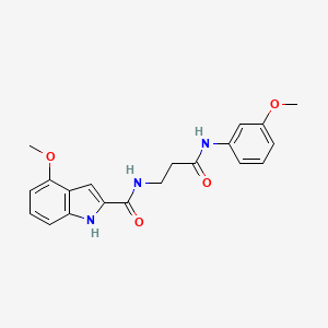 4-methoxy-N-{3-[(3-methoxyphenyl)amino]-3-oxopropyl}-1H-indole-2-carboxamide