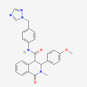 3-(4-methoxyphenyl)-2-methyl-1-oxo-N-[4-(1H-1,2,4-triazol-1-ylmethyl)phenyl]-1,2,3,4-tetrahydroisoquinoline-4-carboxamide