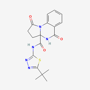 molecular formula C18H19N5O3S B11011775 N-[(2Z)-5-tert-butyl-1,3,4-thiadiazol-2(3H)-ylidene]-1,5-dioxo-2,3,4,5-tetrahydropyrrolo[1,2-a]quinazoline-3a(1H)-carboxamide 