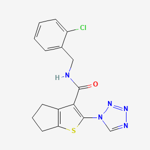 molecular formula C16H14ClN5OS B11011791 N-(2-chlorobenzyl)-2-(1H-tetrazol-1-yl)-5,6-dihydro-4H-cyclopenta[b]thiophene-3-carboxamide 