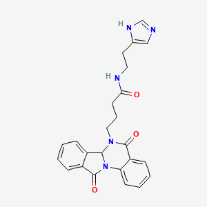 molecular formula C24H23N5O3 B11011804 4-(5,11-dioxo-6a,11-dihydroisoindolo[2,1-a]quinazolin-6(5H)-yl)-N-[2-(1H-imidazol-4-yl)ethyl]butanamide 