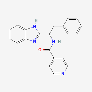 molecular formula C21H18N4O B11011816 N-[1-(1H-benzimidazol-2-yl)-2-phenylethyl]pyridine-4-carboxamide 