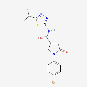 1-(4-bromophenyl)-5-oxo-N-[(2E)-5-(propan-2-yl)-1,3,4-thiadiazol-2(3H)-ylidene]pyrrolidine-3-carboxamide