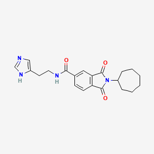 2-cycloheptyl-N-[2-(1H-imidazol-4-yl)ethyl]-1,3-dioxo-2,3-dihydro-1H-isoindole-5-carboxamide