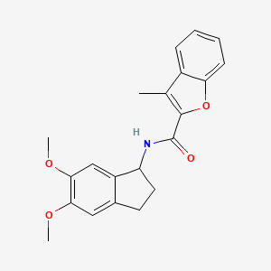 N-(5,6-dimethoxy-2,3-dihydro-1H-inden-1-yl)-3-methyl-1-benzofuran-2-carboxamide