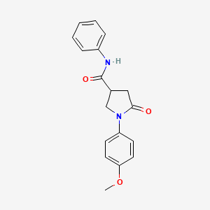 molecular formula C18H18N2O3 B11011848 1-(4-methoxyphenyl)-5-oxo-N-phenylpyrrolidine-3-carboxamide 