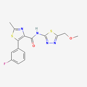 5-(3-fluorophenyl)-N-[5-(methoxymethyl)-1,3,4-thiadiazol-2-yl]-2-methyl-1,3-thiazole-4-carboxamide