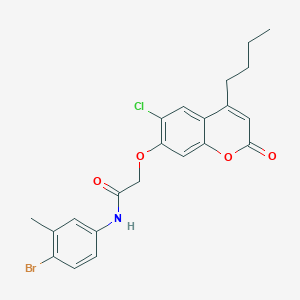 molecular formula C22H21BrClNO4 B11011868 N-(4-bromo-3-methylphenyl)-2-[(4-butyl-6-chloro-2-oxo-2H-chromen-7-yl)oxy]acetamide 