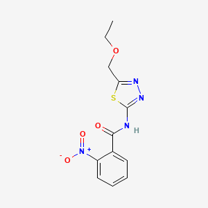 molecular formula C12H12N4O4S B11011870 N-[5-(ethoxymethyl)-1,3,4-thiadiazol-2-yl]-2-nitrobenzamide 