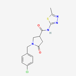 molecular formula C15H15ClN4O2S B11011897 1-(4-chlorobenzyl)-N-(5-methyl-1,3,4-thiadiazol-2-yl)-5-oxopyrrolidine-3-carboxamide 