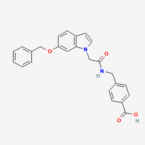 molecular formula C25H22N2O4 B11011901 4-[({[6-(benzyloxy)-1H-indol-1-yl]acetyl}amino)methyl]benzoic acid 