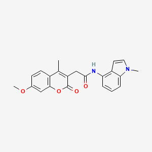 molecular formula C22H20N2O4 B11011915 2-(7-methoxy-4-methyl-2-oxo-2H-chromen-3-yl)-N-(1-methyl-1H-indol-4-yl)acetamide 