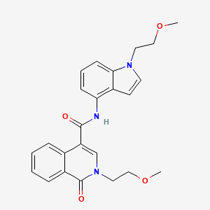 molecular formula C24H25N3O4 B11011919 2-(2-methoxyethyl)-N-[1-(2-methoxyethyl)-1H-indol-4-yl]-1-oxo-1,2-dihydroisoquinoline-4-carboxamide 