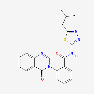 N-[(2Z)-5-(2-methylpropyl)-1,3,4-thiadiazol-2(3H)-ylidene]-2-(4-oxoquinazolin-3(4H)-yl)benzamide