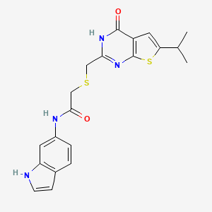 2-({[4-hydroxy-6-(propan-2-yl)thieno[2,3-d]pyrimidin-2-yl]methyl}sulfanyl)-N-(1H-indol-6-yl)acetamide