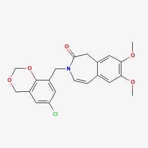 molecular formula C21H20ClNO5 B11011948 3-[(6-chloro-4H-1,3-benzodioxin-8-yl)methyl]-7,8-dimethoxy-1,3-dihydro-2H-3-benzazepin-2-one 