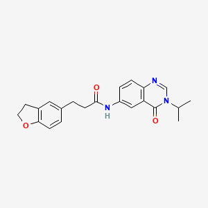 molecular formula C22H23N3O3 B11012013 3-(2,3-dihydro-1-benzofuran-5-yl)-N-[4-oxo-3-(propan-2-yl)-3,4-dihydroquinazolin-6-yl]propanamide 