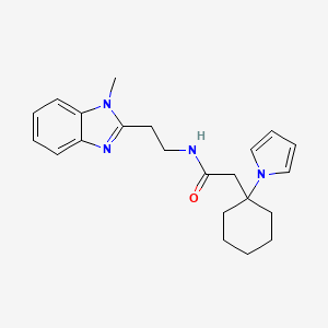 molecular formula C22H28N4O B11012041 N-[2-(1-methyl-1H-benzimidazol-2-yl)ethyl]-2-[1-(1H-pyrrol-1-yl)cyclohexyl]acetamide 