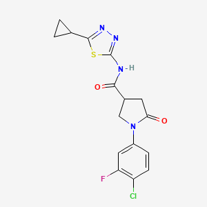 1-(4-chloro-3-fluorophenyl)-N-(5-cyclopropyl-1,3,4-thiadiazol-2-yl)-5-oxopyrrolidine-3-carboxamide