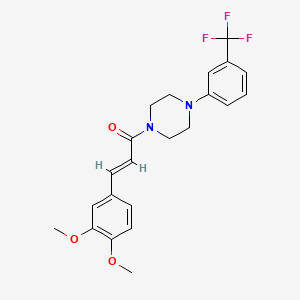 (2E)-3-(3,4-dimethoxyphenyl)-1-{4-[3-(trifluoromethyl)phenyl]piperazin-1-yl}prop-2-en-1-one