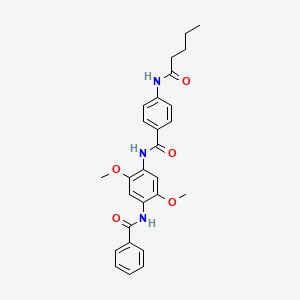 N-{2,5-dimethoxy-4-[(phenylcarbonyl)amino]phenyl}-4-(pentanoylamino)benzamide