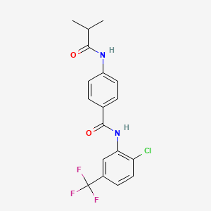 N-[2-chloro-5-(trifluoromethyl)phenyl]-4-[(2-methylpropanoyl)amino]benzamide