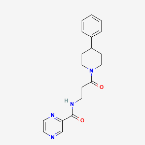 molecular formula C19H22N4O2 B11012128 N-[3-oxo-3-(4-phenylpiperidino)propyl]-2-pyrazinecarboxamide 