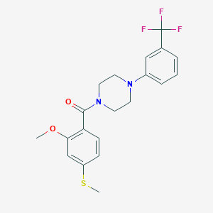 [2-Methoxy-4-(methylsulfanyl)phenyl]{4-[3-(trifluoromethyl)phenyl]piperazin-1-yl}methanone