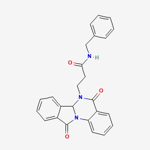 molecular formula C25H21N3O3 B11012153 N-benzyl-3-(5,11-dioxo-6a,11-dihydroisoindolo[2,1-a]quinazolin-6(5H)-yl)propanamide 