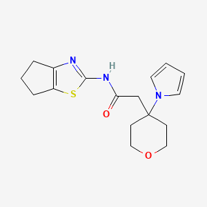 N-(5,6-dihydro-4H-cyclopenta[d][1,3]thiazol-2-yl)-2-[4-(1H-pyrrol-1-yl)tetrahydro-2H-pyran-4-yl]acetamide