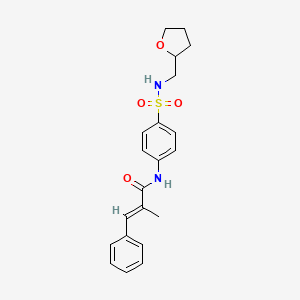 molecular formula C21H24N2O4S B11012200 (2E)-2-methyl-3-phenyl-N-{4-[(tetrahydrofuran-2-ylmethyl)sulfamoyl]phenyl}prop-2-enamide 