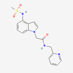 molecular formula C17H18N4O3S B11012206 2-{4-[(methylsulfonyl)amino]-1H-indol-1-yl}-N-(pyridin-2-ylmethyl)acetamide 