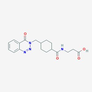 molecular formula C18H22N4O4 B11012211 N-({4-[(4-oxo-1,2,3-benzotriazin-3(4H)-yl)methyl]cyclohexyl}carbonyl)-beta-alanine 