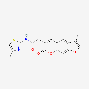 molecular formula C19H16N2O4S B11012237 2-(3,5-dimethyl-7-oxo-7H-furo[3,2-g]chromen-6-yl)-N-(4-methyl-1,3-thiazol-2-yl)acetamide 