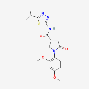 molecular formula C18H22N4O4S B11012240 1-(2,4-dimethoxyphenyl)-5-oxo-N-[(2E)-5-(propan-2-yl)-1,3,4-thiadiazol-2(3H)-ylidene]pyrrolidine-3-carboxamide 