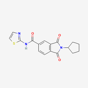 2-cyclopentyl-1,3-dioxo-N-(1,3-thiazol-2-yl)-2,3-dihydro-1H-isoindole-5-carboxamide