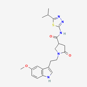 1-[2-(5-methoxy-1H-indol-3-yl)ethyl]-5-oxo-N-[5-(propan-2-yl)-1,3,4-thiadiazol-2-yl]pyrrolidine-3-carboxamide