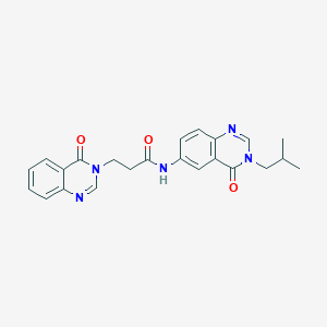 molecular formula C23H23N5O3 B11012269 N-[3-(2-methylpropyl)-4-oxo-3,4-dihydroquinazolin-6-yl]-3-(4-oxoquinazolin-3(4H)-yl)propanamide 