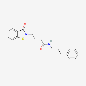 4-(3-oxo-1,2-benzothiazol-2(3H)-yl)-N-(3-phenylpropyl)butanamide