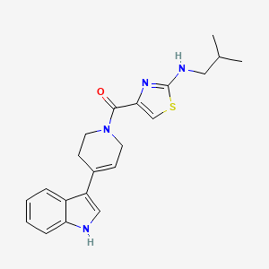 molecular formula C21H24N4OS B11012348 [4-(1H-indol-3-yl)-3,6-dihydro-1(2H)-pyridinyl][2-(isobutylamino)-1,3-thiazol-4-yl]methanone 