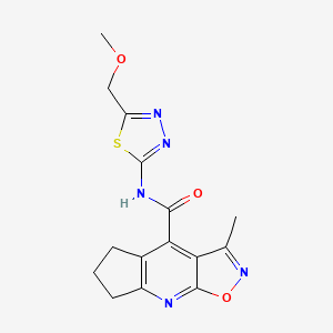 N-(5-(methoxymethyl)-1,3,4-thiadiazol-2-yl)-3-methyl-6,7-dihydro-5H-cyclopenta[b]isoxazolo[4,5-e]pyridine-4-carboxamide