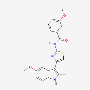 3-methoxy-N-[4-(5-methoxy-2-methyl-1H-indol-3-yl)-1,3-thiazol-2-yl]benzamide