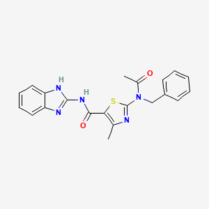 2-[acetyl(benzyl)amino]-N-(1,3-dihydro-2H-benzimidazol-2-ylidene)-4-methyl-1,3-thiazole-5-carboxamide