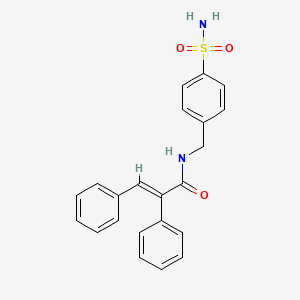 molecular formula C22H20N2O3S B11012397 (2E)-2,3-diphenyl-N-(4-sulfamoylbenzyl)prop-2-enamide 