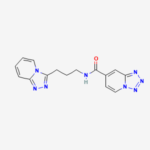 N-[3-([1,2,4]triazolo[4,3-a]pyridin-3-yl)propyl]tetrazolo[1,5-a]pyridine-7-carboxamide