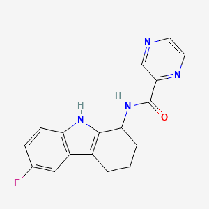 molecular formula C17H15FN4O B11012422 N-(6-fluoro-2,3,4,9-tetrahydro-1H-carbazol-1-yl)pyrazine-2-carboxamide 